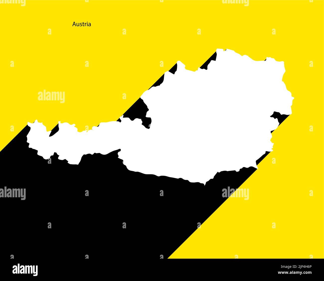 Autriche carte sur affiche rétro avec ombre longue. Signe vintage facile à éditer, manipuler, redimensionner ou coloriser. Illustration de Vecteur