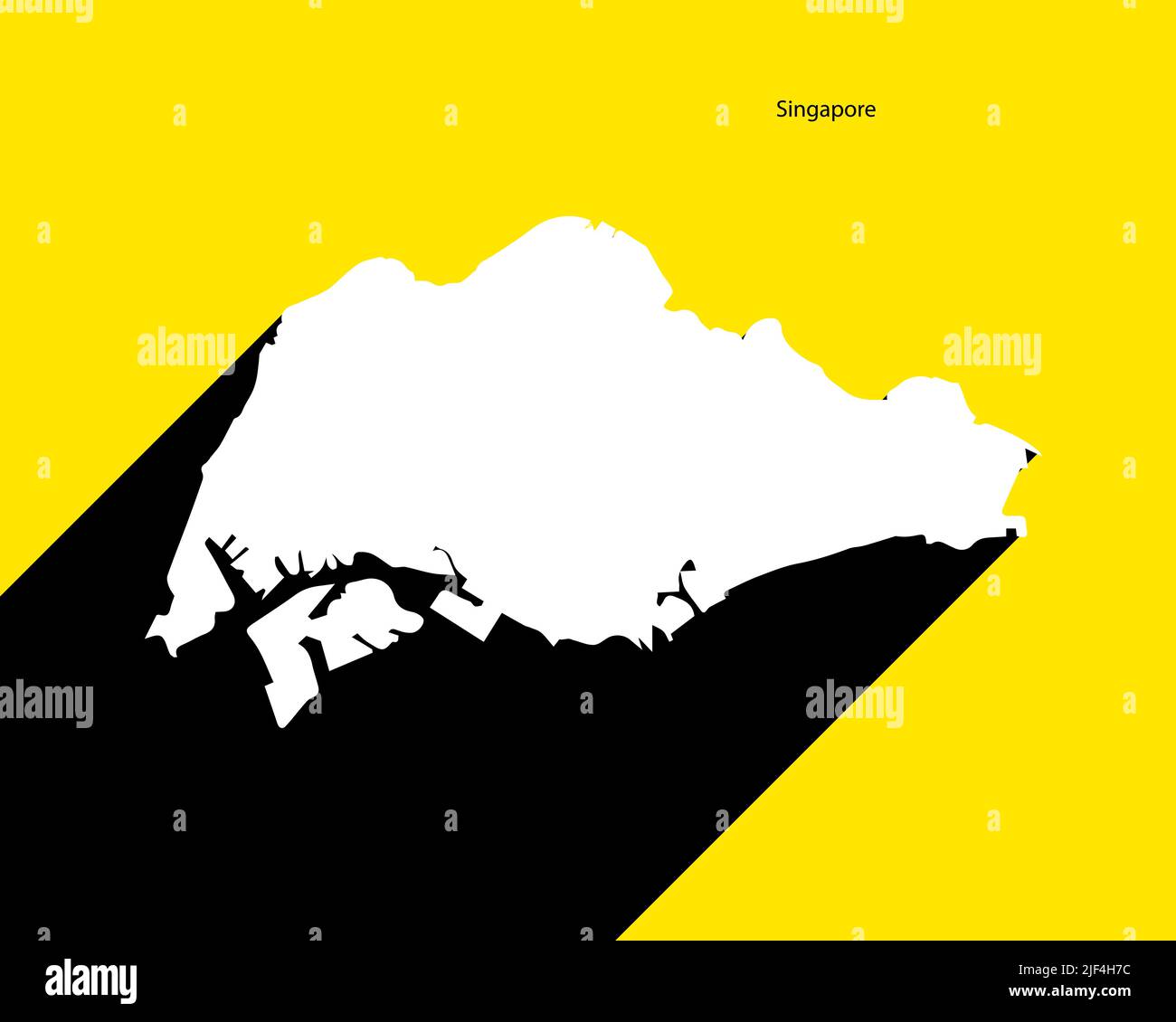 Singapour carte sur une affiche rétro avec une ombre longue. Signe vintage facile à éditer, manipuler, redimensionner ou coloriser. Illustration de Vecteur