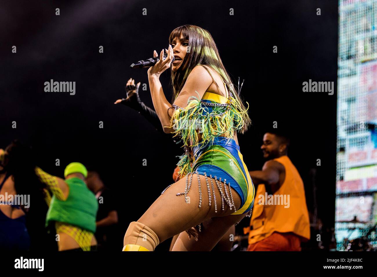 Roskilde, Danemark. 29th juin 2022. Le chanteur brésilien Anitta donne un concert en direct pendant le festival de musique danois Roskilde Festival 2022 à Roskilde. (Crédit photo : Gonzales photo/Alamy Live News Banque D'Images