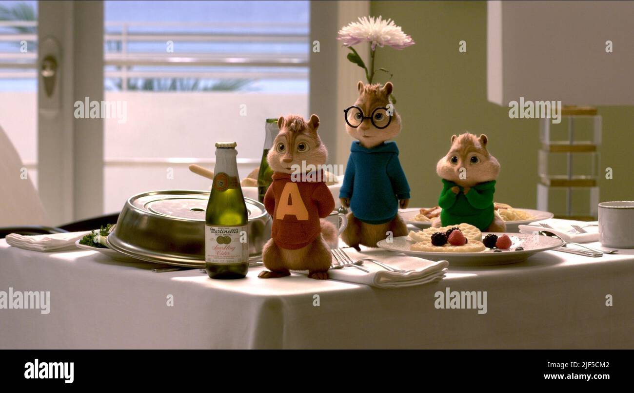 ALVIN, SIMON, Théodore, ALVIN ET LES CHIPMUNKS : LA ROUTE PUCE, 2015 Banque D'Images