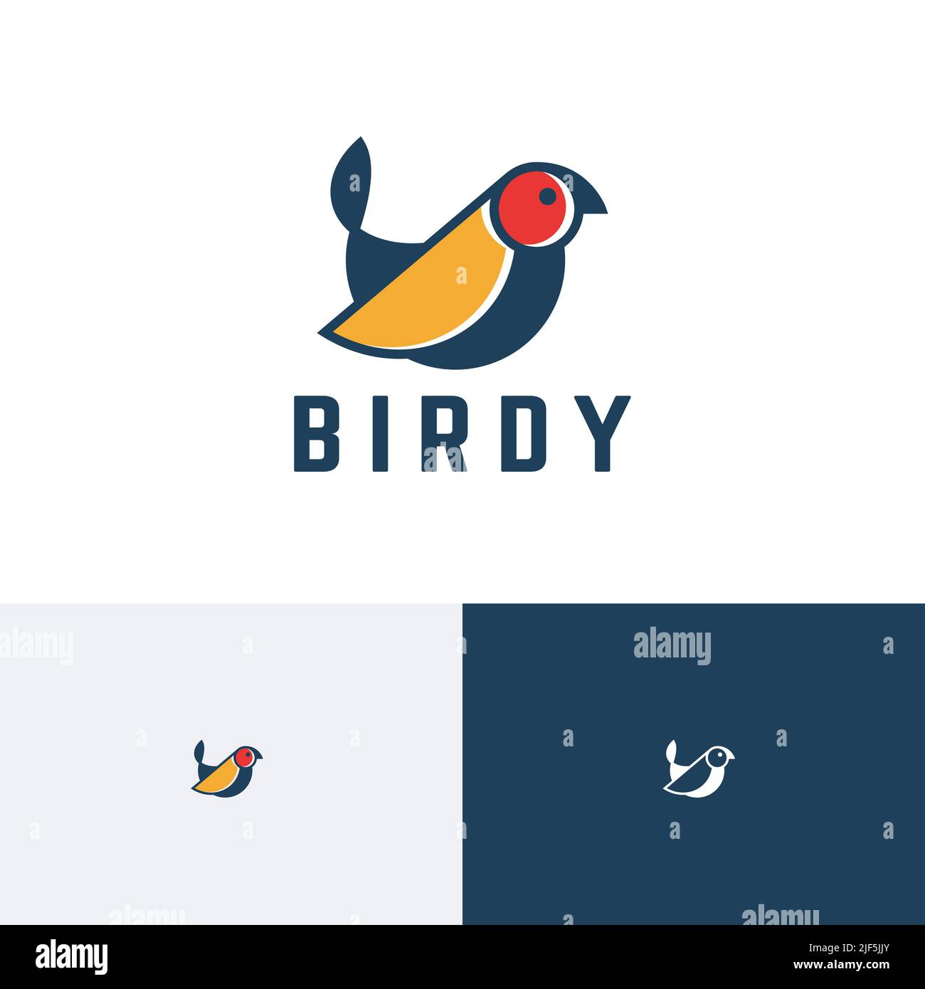 Logo de la faune et de la flore animaux de l'oiseau mignon Illustration de Vecteur