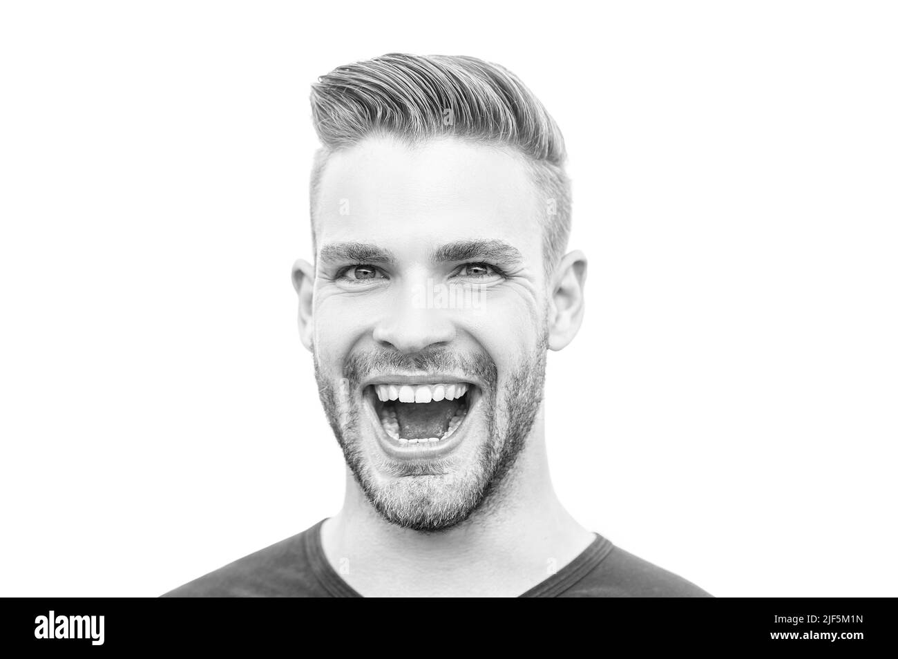 Un homme souriant heureux. Les émotions positives des gens. Gay gai gars. Banque D'Images