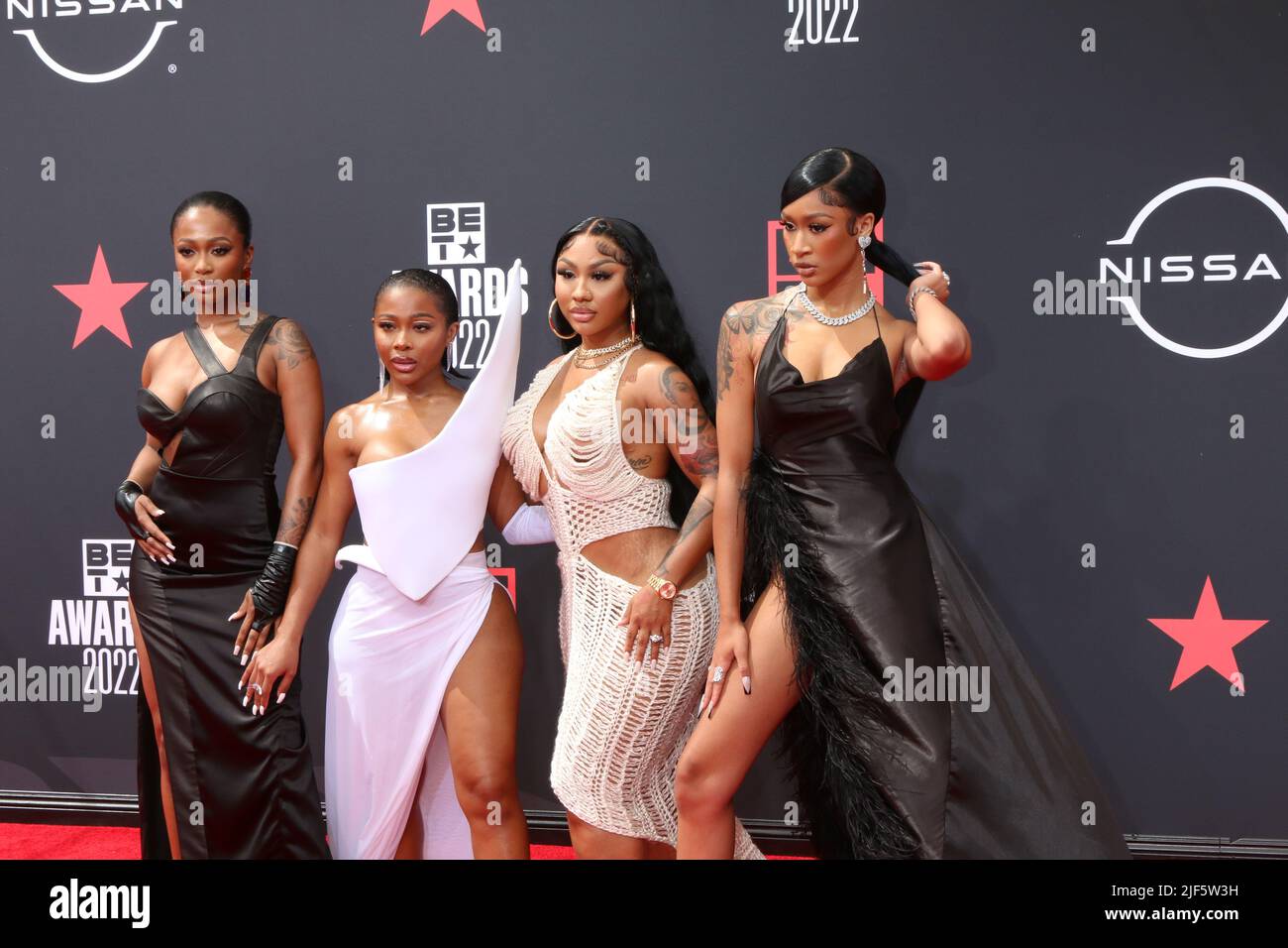 LOS ANGELES - 26 JUIN : DESS Dior, Jayda Clourde, Ari Fletcher, Lakeyah aux prix BET 2022 au Microsoft Theatre on 26 juin 2022 à Los Angeles, CA Banque D'Images