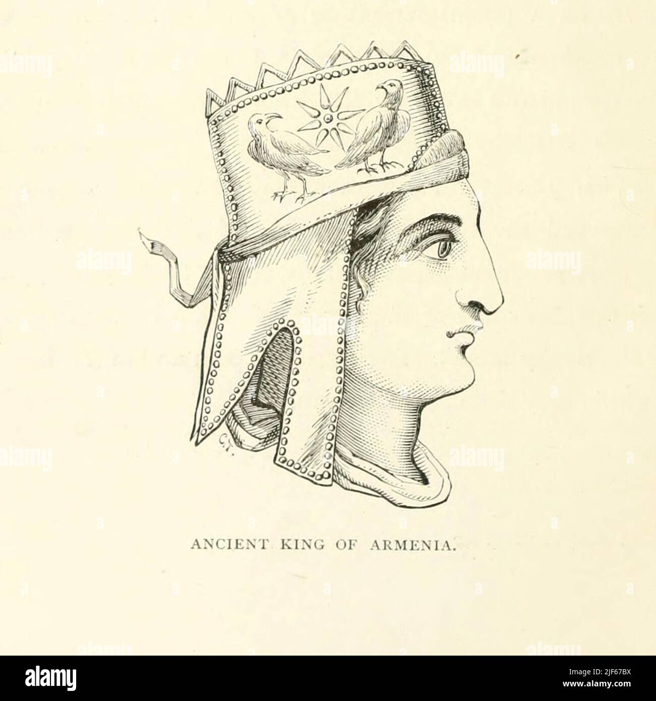 Ancien roi d'Arménie dans le livre la Crimée et la Transcaucasie; étant le récit d'un voyage dans le Kouban, à Gouria, Géorgie, Arménie, Ossety, Imeritia, Swannety, et Mingrelia, et dans la gamme Taurique par John Buchan Telfer, Date de publication 1876 Editeur Londres : H.S. Chambre avec lit King Size et Banque D'Images