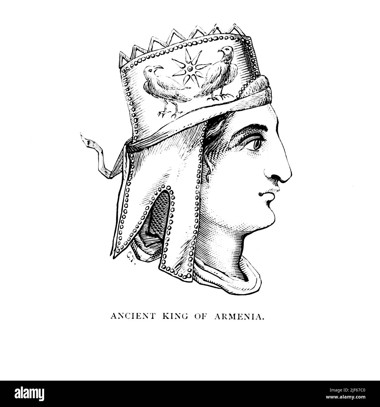 Ancien roi d'Arménie dans le livre la Crimée et la Transcaucasie; étant le récit d'un voyage dans le Kouban, à Gouria, Géorgie, Arménie, Ossety, Imeritia, Swannety, et Mingrelia, et dans la gamme Taurique par John Buchan Telfer, Date de publication 1876 Editeur Londres : H.S. Chambre avec lit King Size et Banque D'Images