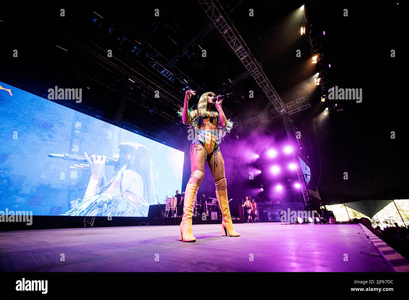 Roskilde, Danemark. 29th, juin 2022. Le chanteur brésilien Anitta donne un concert en direct pendant le festival de musique danois Roskilde Festival 2022 à Roskilde. (Crédit photo: Gonzales photo - Christian Hjorth). Banque D'Images