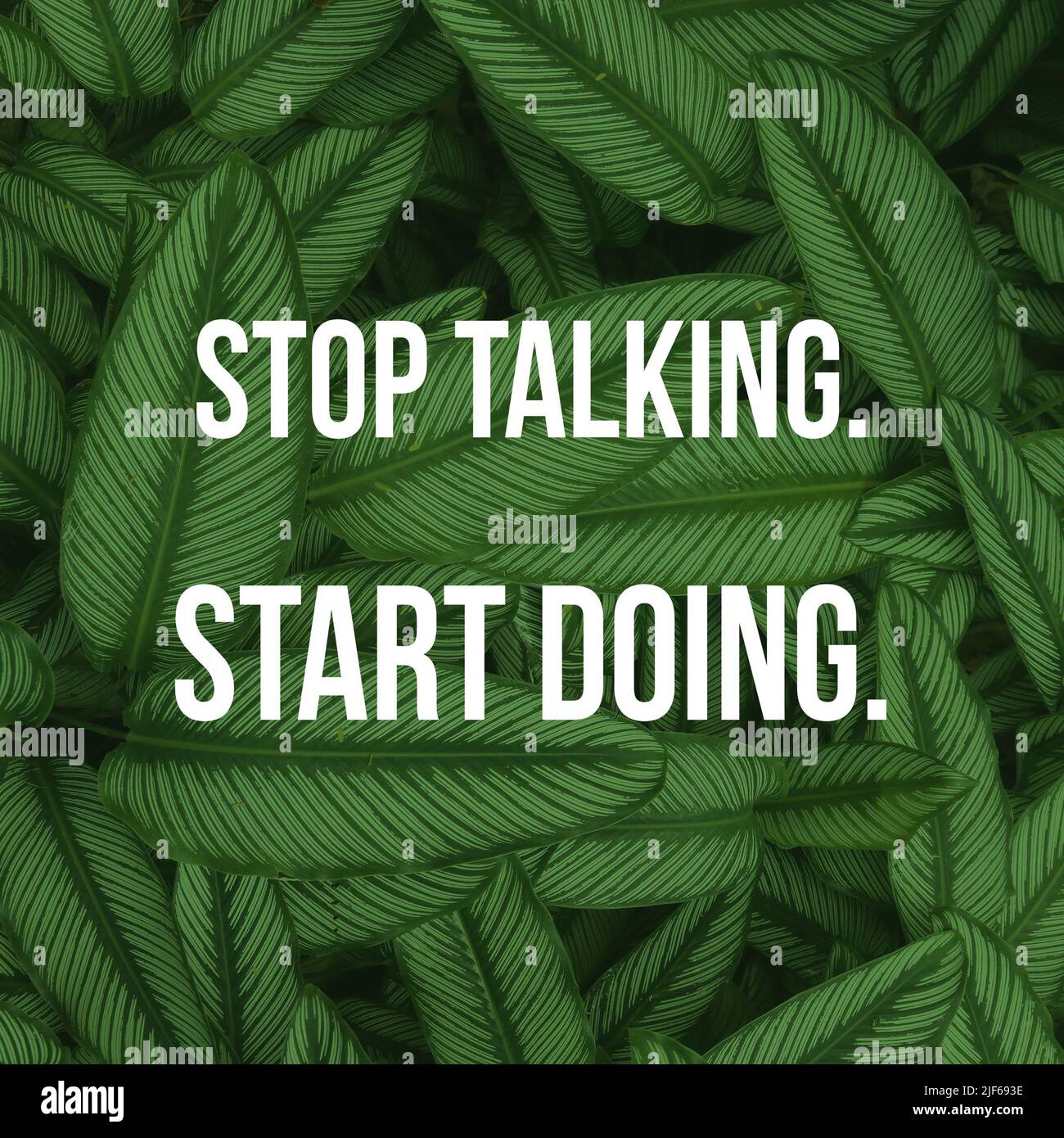 Arrêtez de parler commencez à faire. Affiche de devis de motivation d'entreprise. Signe de motivation de réussite. Banque D'Images