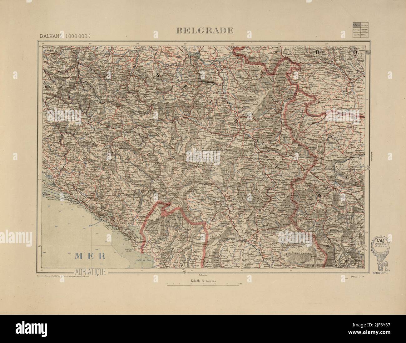 Carte de Belgrade, Plan de Belgrade, impression de l'ancien Belgrade, carte de Belgrade rétro, impression de l'ancien Belgrade, Affiche de Belgrade, Plan de la ville de Belgrade, Belgrade, carte de la Serbie Banque D'Images