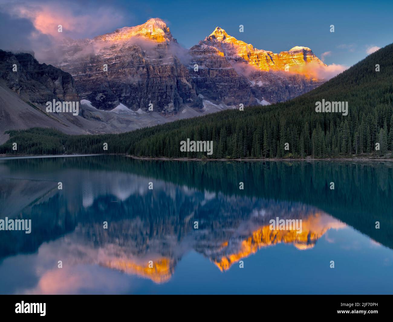 Le lac Moraine. Le parc national Banff. Alberta Canada. Banque D'Images