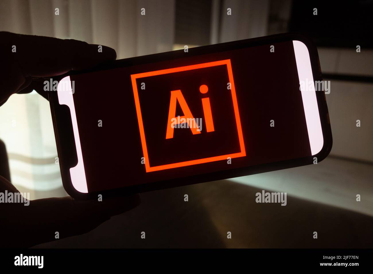 KONSKIE, POLOGNE - 29 juin 2022 : logo Adobe Illustrator affiché sur l'écran du téléphone mobile Banque D'Images