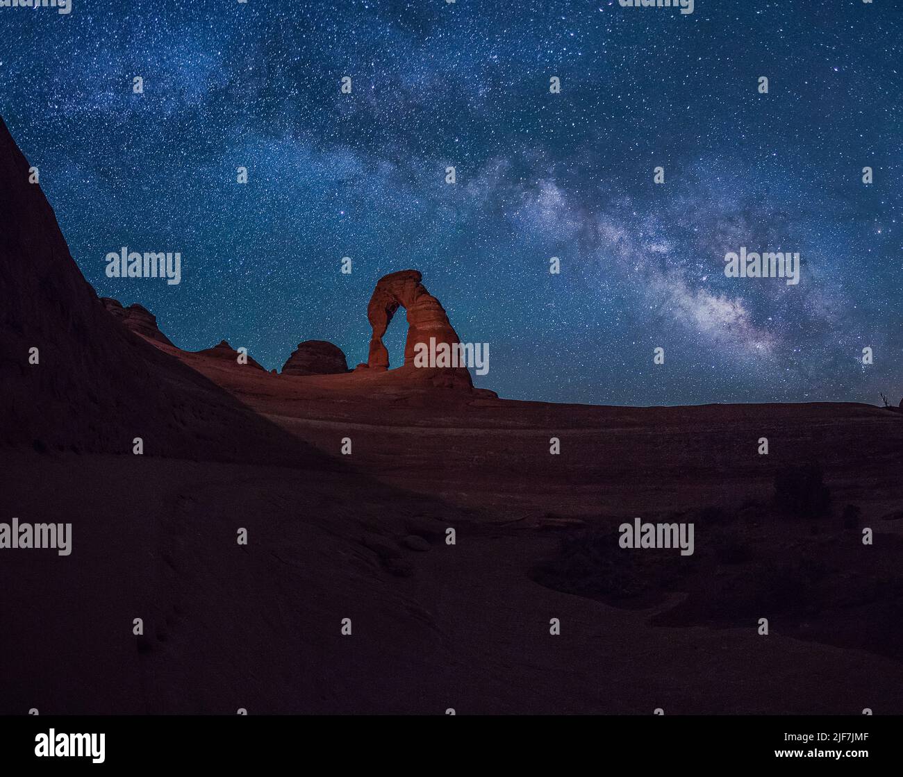 Arches National Park Milky Way Photographie de nuit Banque D'Images