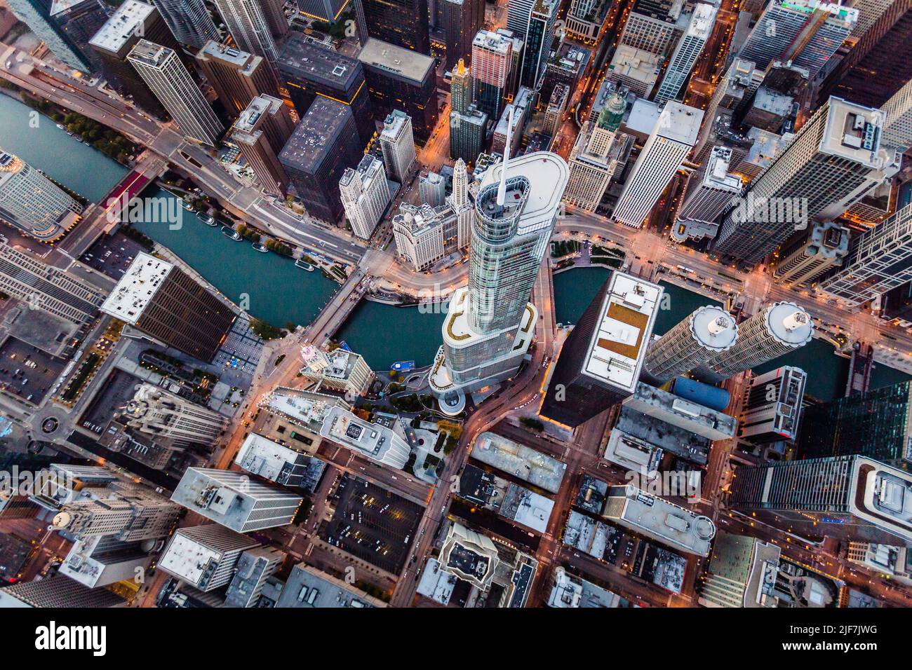 Trump Tower Aerial - Chicago, Illinois Banque D'Images