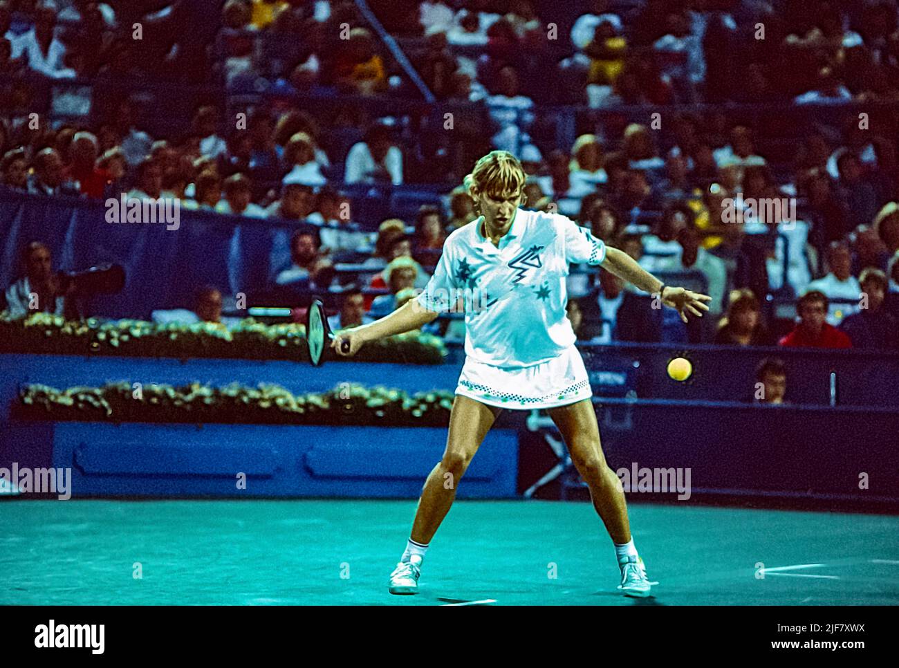 Steffi Graf (GER) en compétition à l'US Open tennis 1987. Banque D'Images