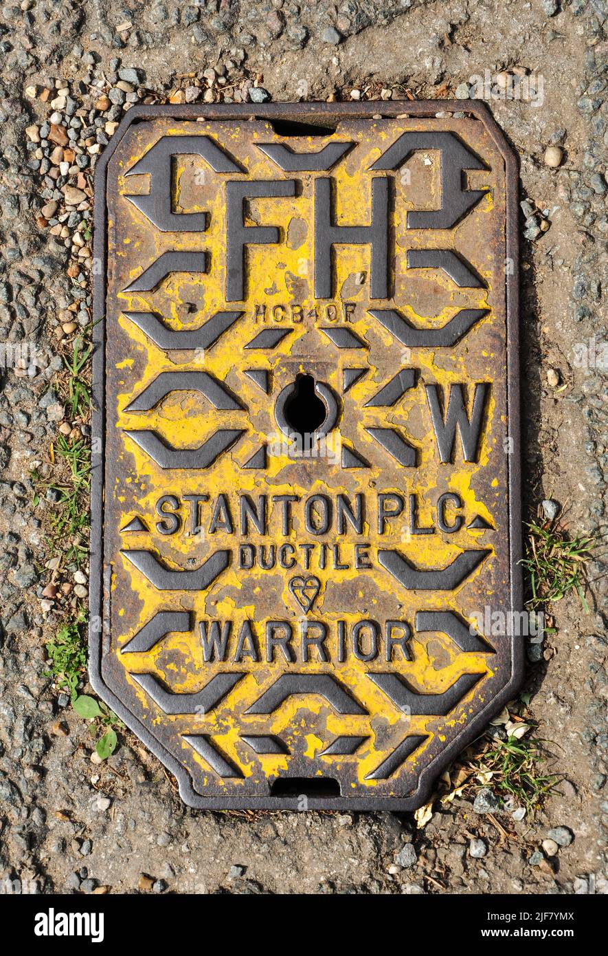 Stanton « Cuctile Warrior », couverture de la borne incendie dans Old Hunstanton, Norfolk, Angleterre, Royaume-Uni Banque D'Images