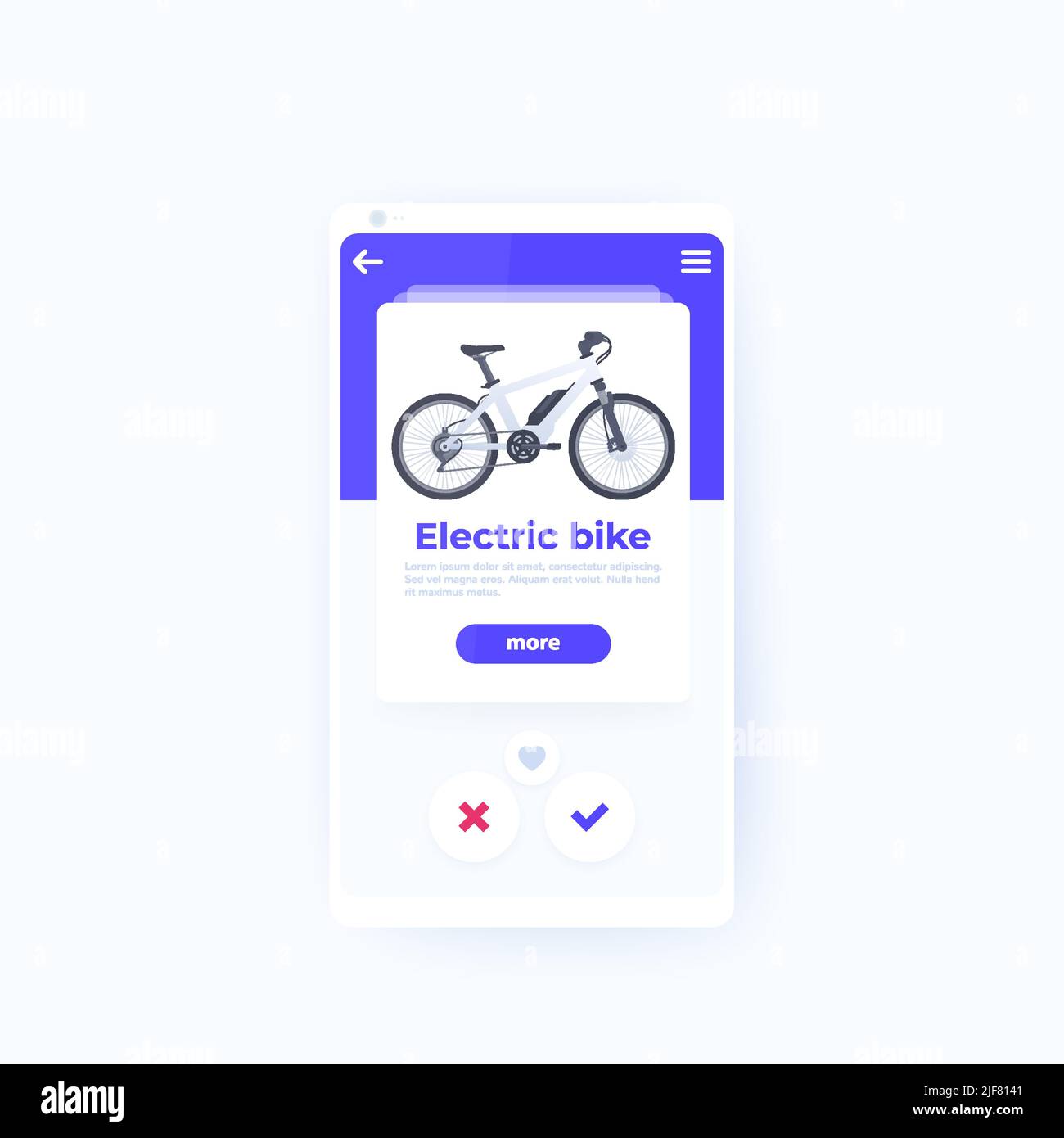 louez une application mobile pour vélo électrique Illustration de Vecteur
