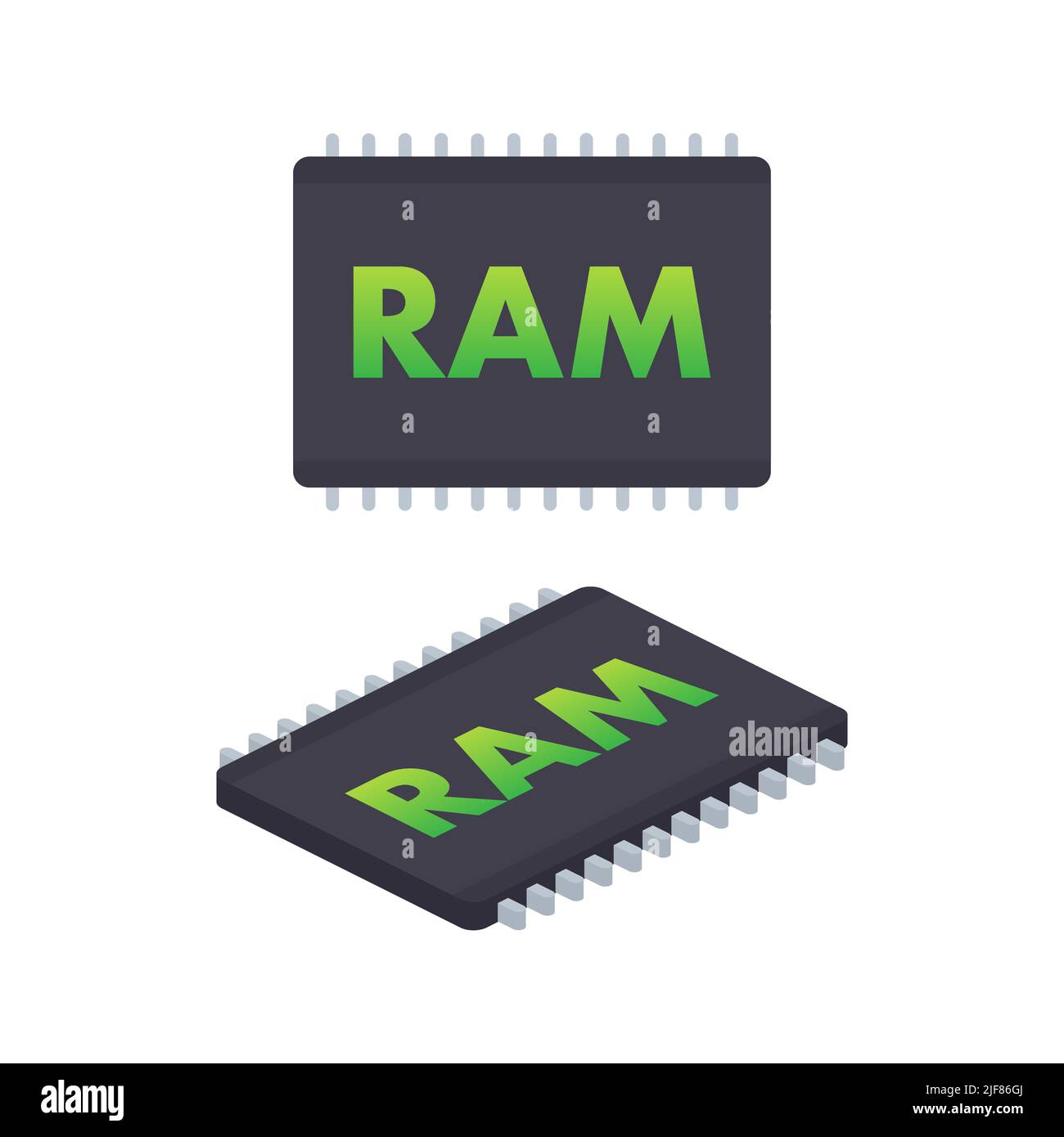 Mémoire RAM de l'ordinateur. Composants matériels informatiques. Illustration du stock vectoriel. Illustration de Vecteur