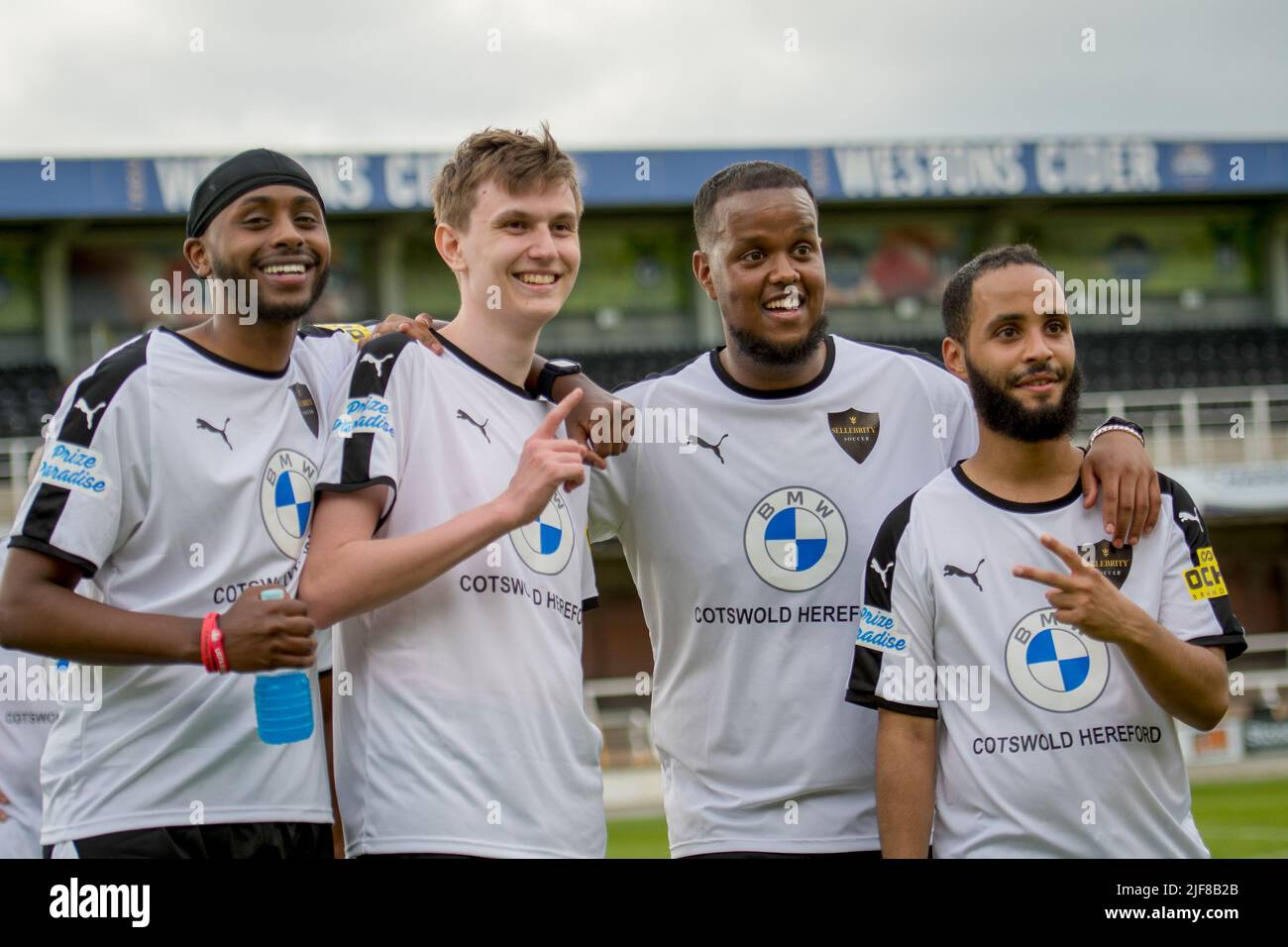 Hereford, Angleterre 08 août 2021.Sellebrity Soccer Celebrity Match de football de la Charité à Hereford FC en aide à l'esprit de Herefordshire. Crédit : will Cheshire Banque D'Images