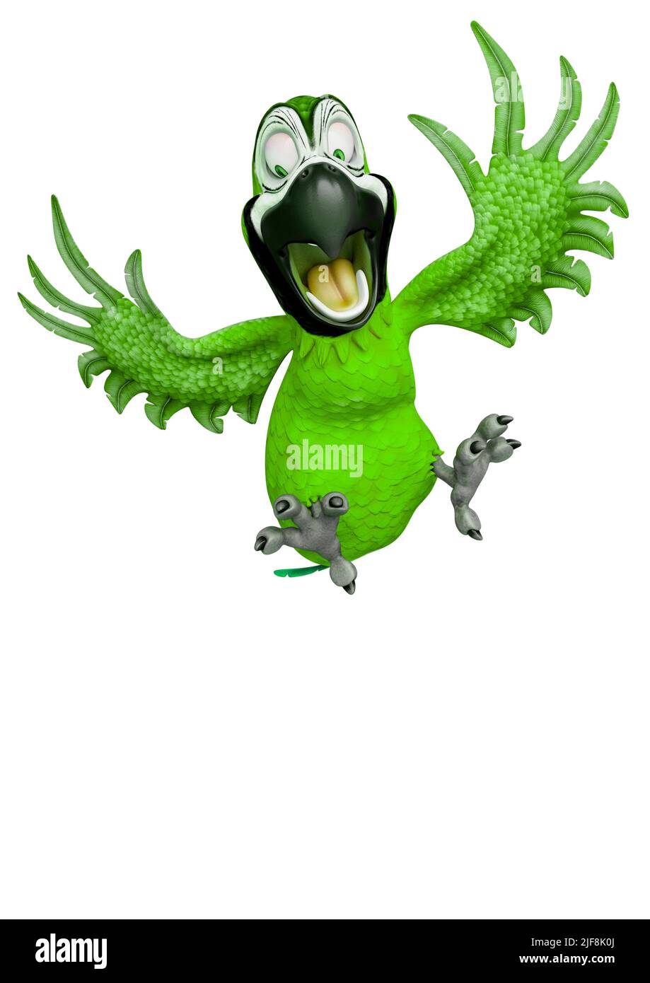 parrot caricature se demandant ce qui est cela. Ce type de masque est très utile pour les créations de conception graphique, l'illustration 3d Banque D'Images