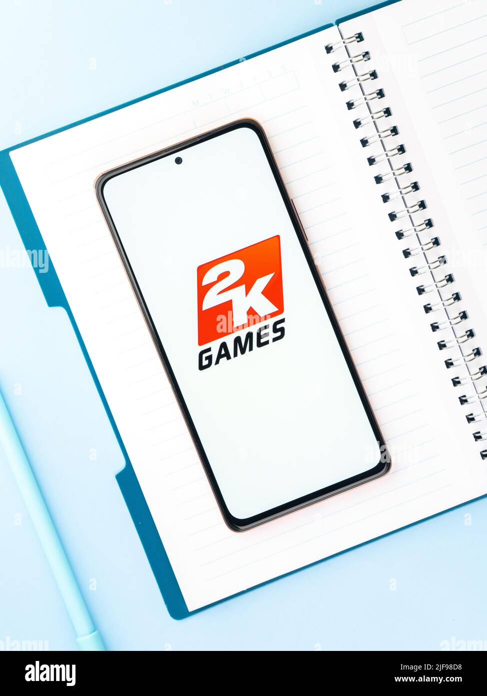 Bangal Ouest, Inde - 20 avril 2022 : 2K Jeux sur écran de téléphone image de stock. Banque D'Images