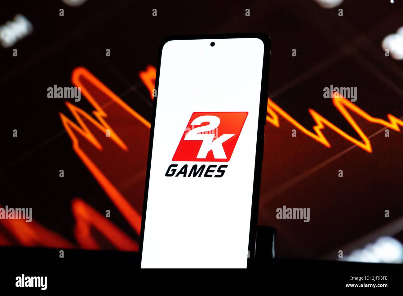 Bangal Ouest, Inde - 20 avril 2022 : 2K Jeux sur écran de téléphone image de stock. Banque D'Images