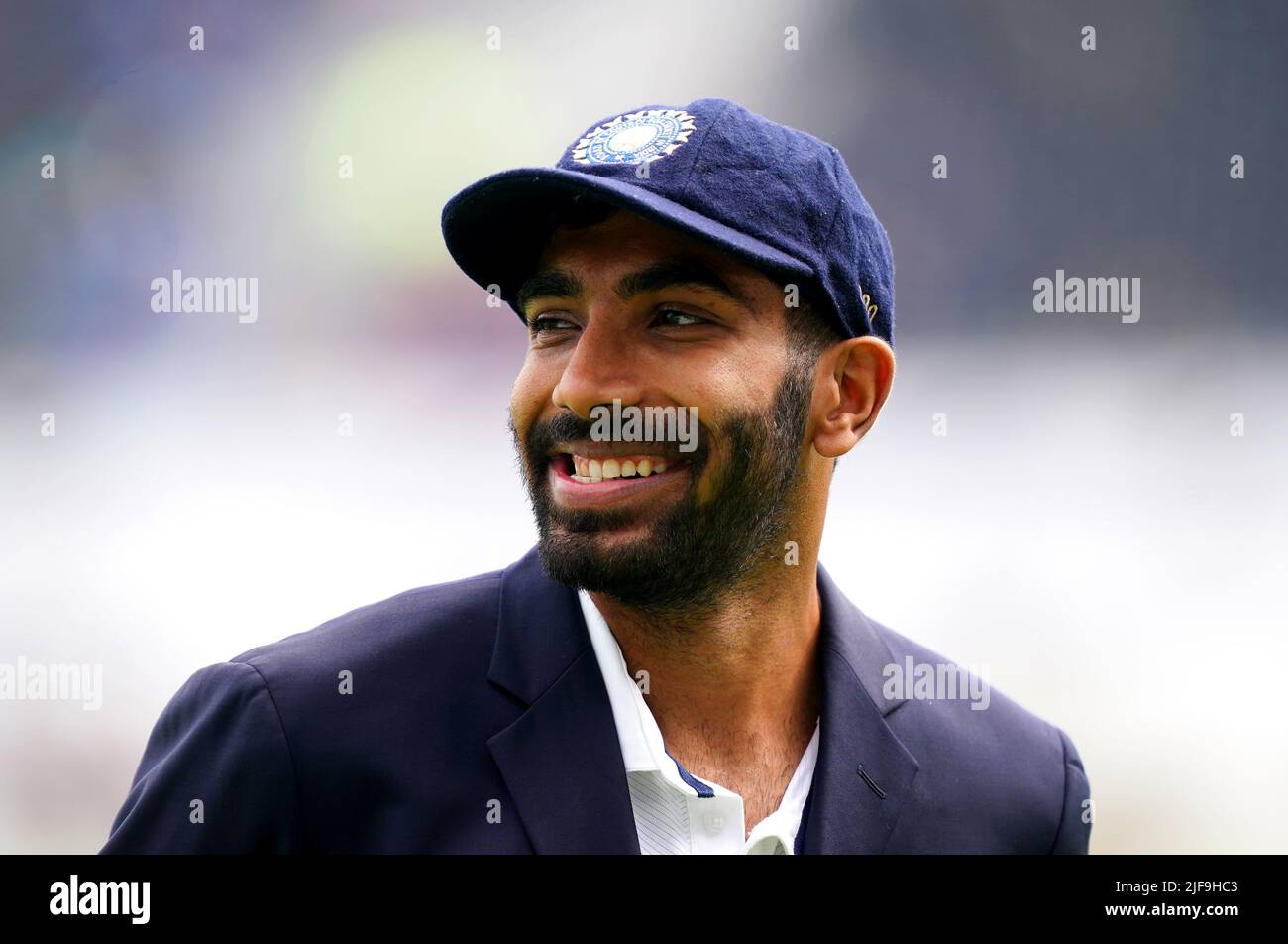 Le capitaine indien Jasprit Bumrah avant le premier jour du cinquième LV= Insurance Test Series Match au stade Edgbaston, Birmingham. Date de la photo: Vendredi 1 juillet 2022. Banque D'Images