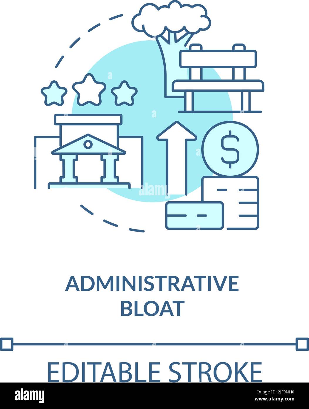 Icône administrative de concept de fleurs turquoise Illustration de Vecteur