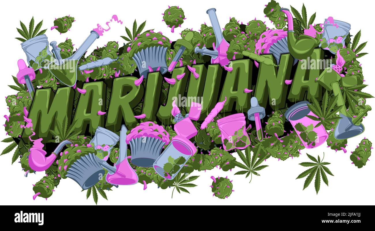 Mentions légales marijuana Weed Cannabis Illustration Logotype Design Illustration de Vecteur
