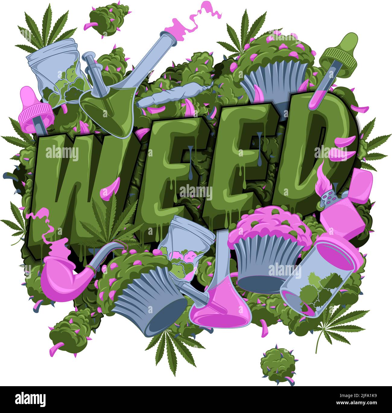 Mentions légales Weed marijuana Cannabis Illustration logo Design Illustration de Vecteur