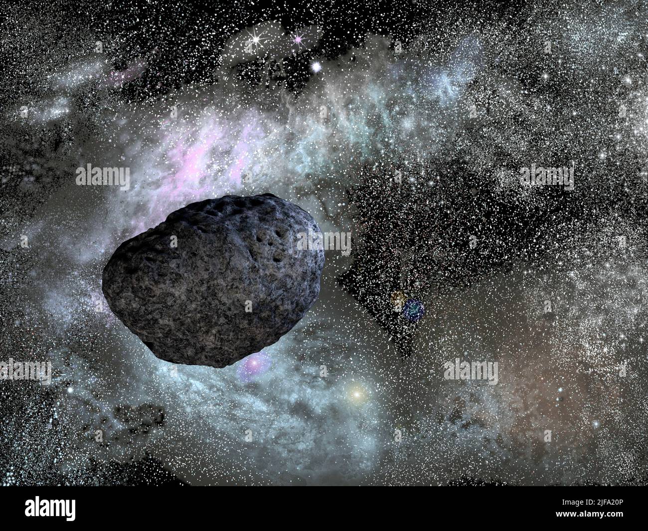 Astéroïde dans l'espace profond Banque D'Images