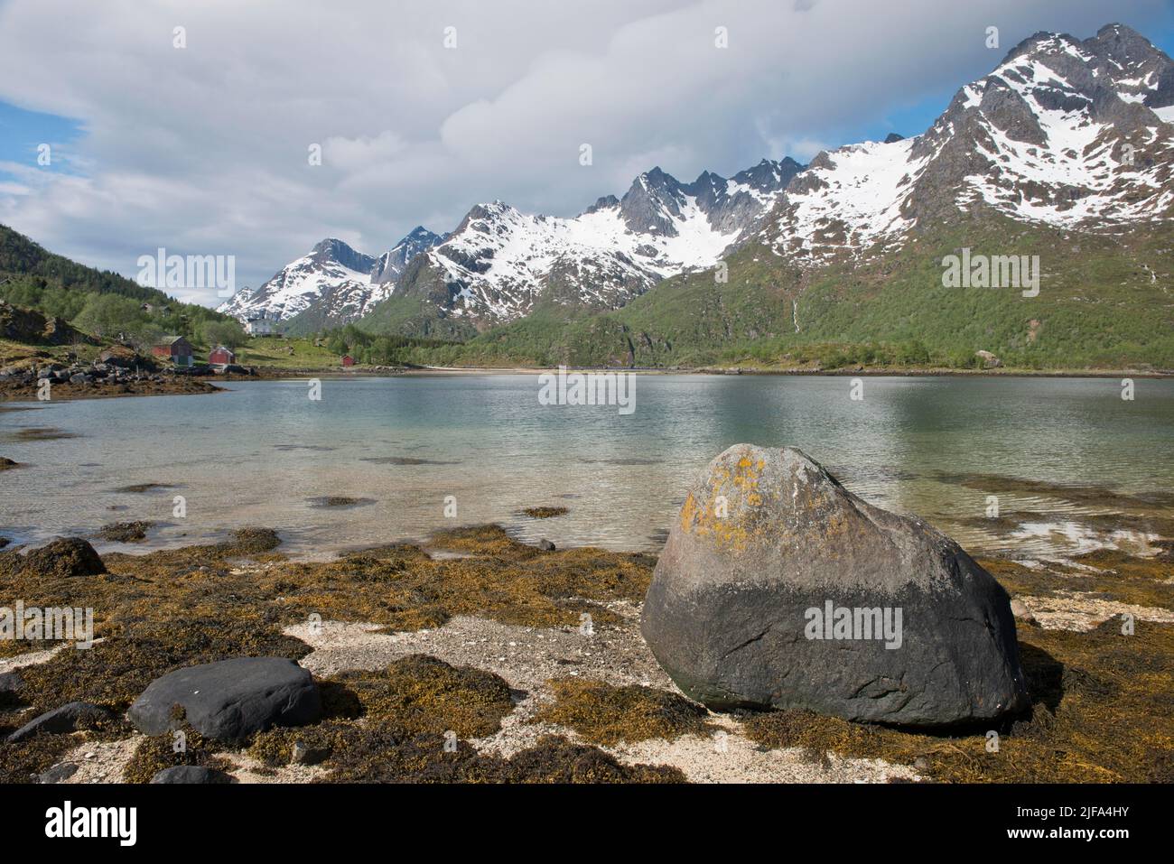 Paysage de plage, Lofoten, Norvège Banque D'Images