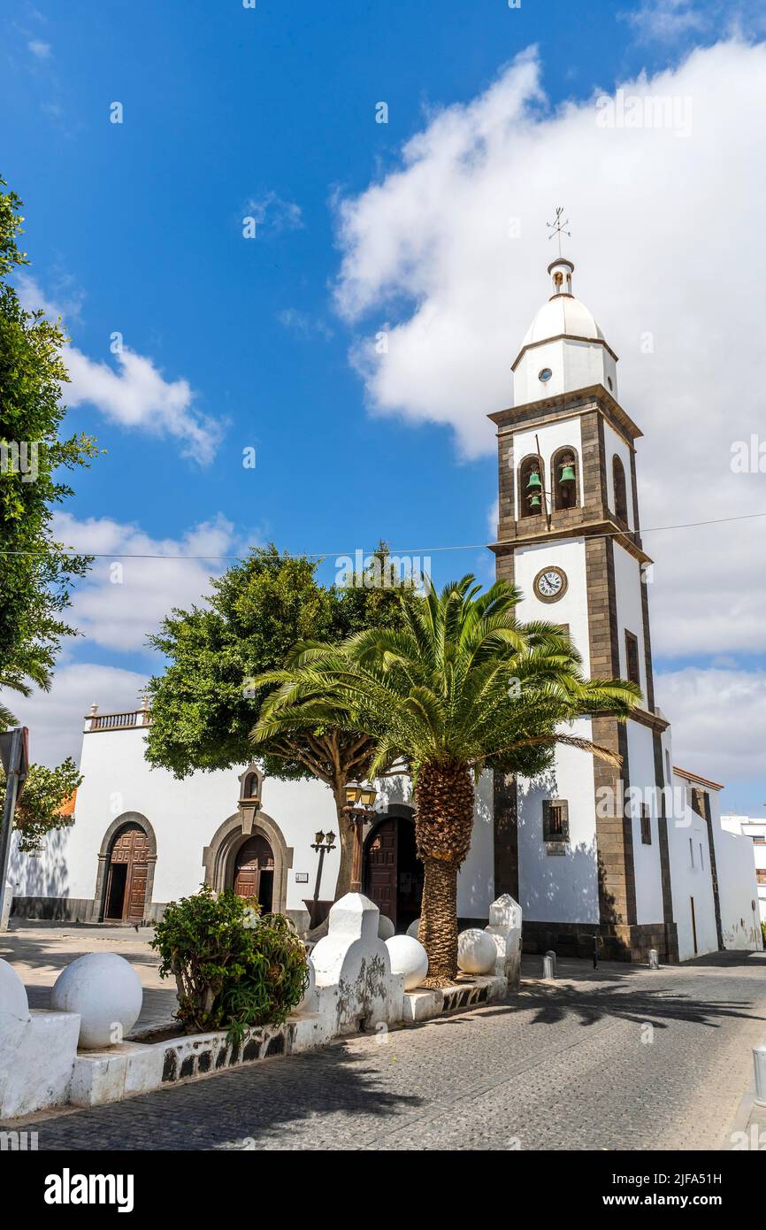 Paroisse historique de San Gines dans le centre-ville d'Arrecife, Lanzarote, îles Canaries, Espagne Banque D'Images