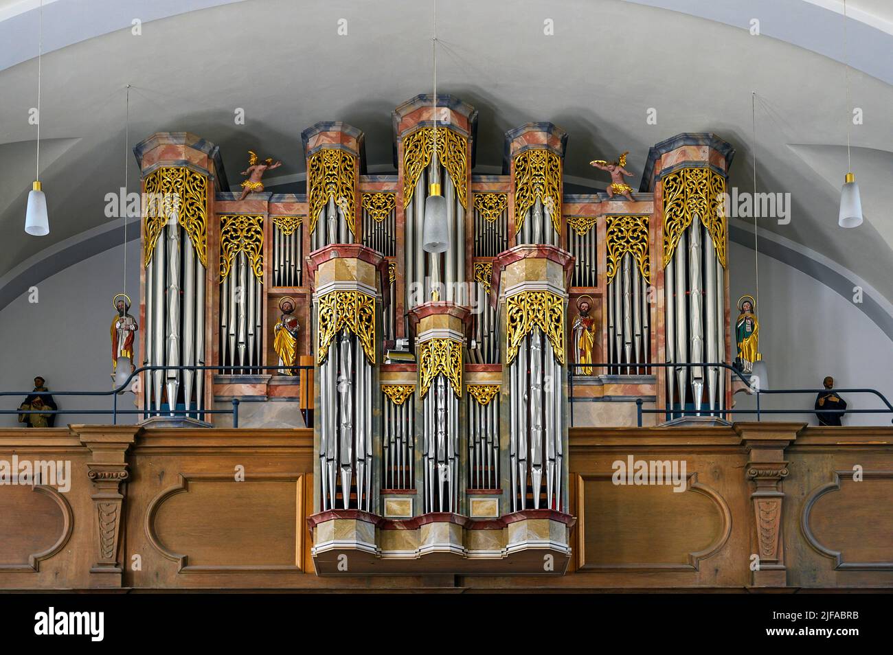 L'orgue, église Saint-Ulrich à Wertach, Allgaeu, Bavière, Allemagne Banque D'Images