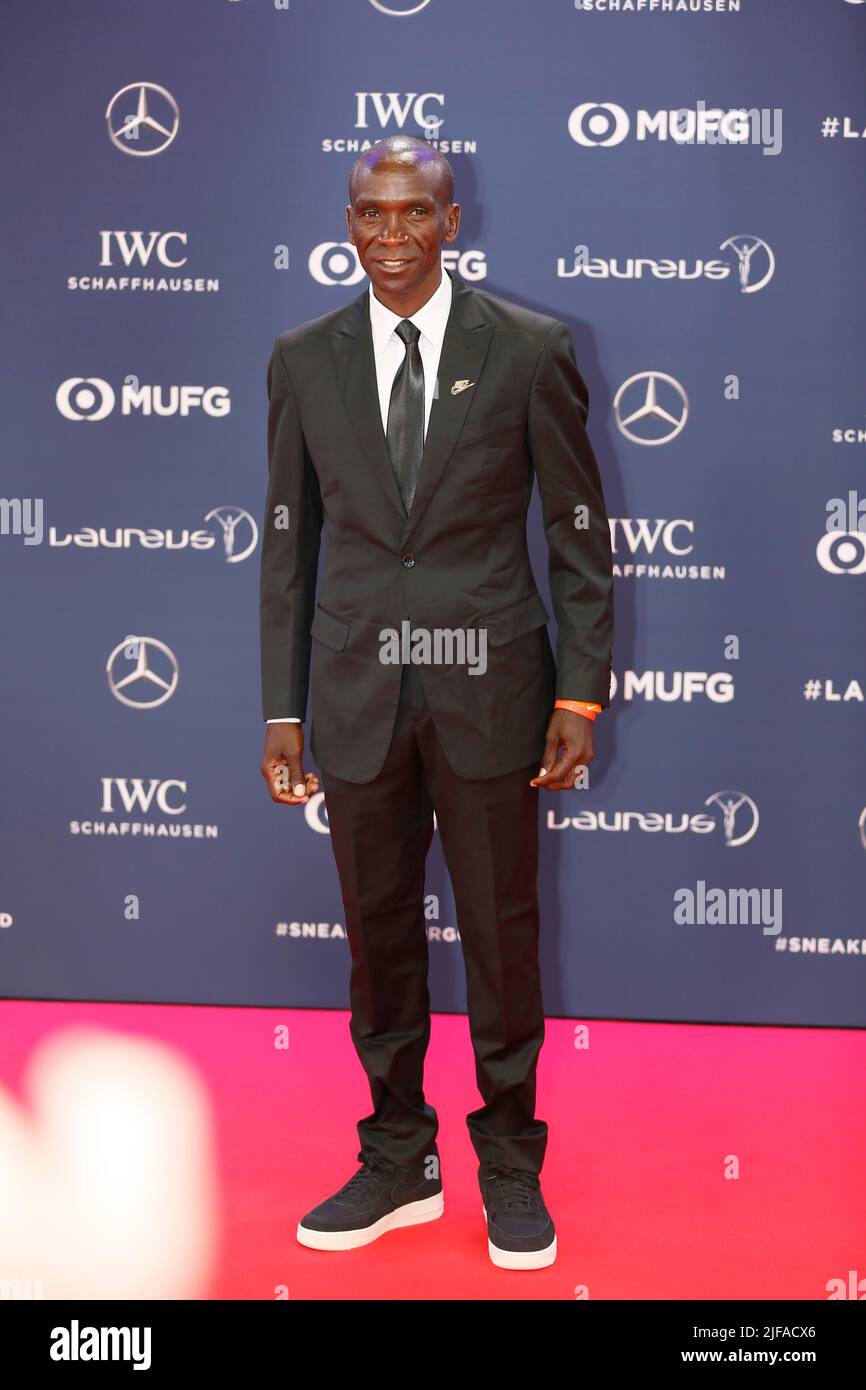 Eliud Kipchoge, coureur de marathon, lauréat du prix Prix d'excellence exceptionnelle, tapis rouge, cérémonie des Laureus World Sports Awards 2019 au Sporting Banque D'Images