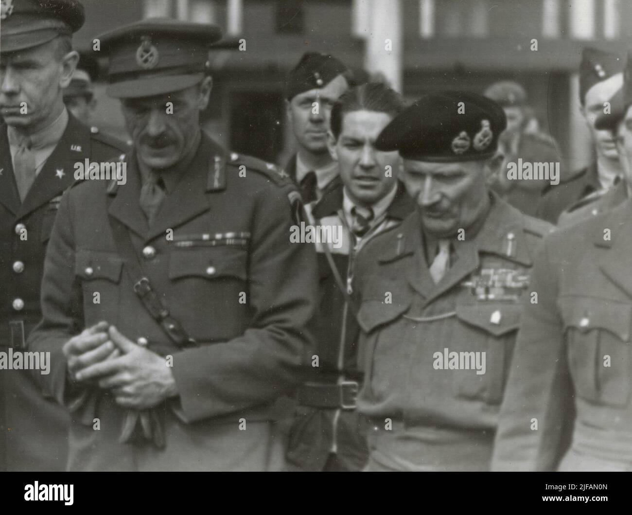 Major général Dewing et maréchal Montgomery à Kastrup, Danemark. Banque D'Images