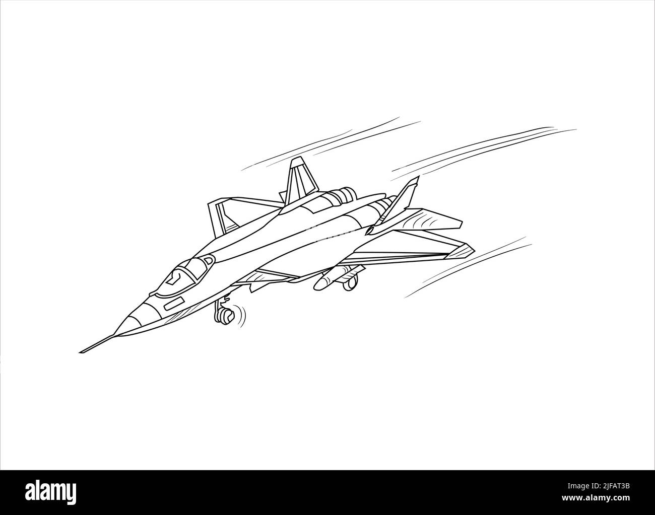 Avion dessin dessin dessin dessin dessin dessin au trait d'art vectoriel pour livre de coloriage. Dessin d'avion de dessin animé pour livre de coloriage pour les enfants et les enfants. Dessin d'art d'esquisse Illustration de Vecteur