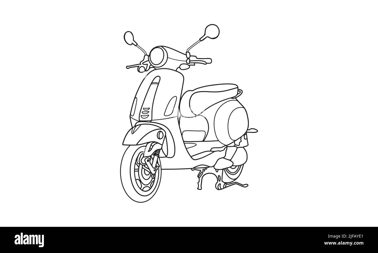 Illustration de l'illustration de la ligne d'esquisse du vélo Illustration de Vecteur