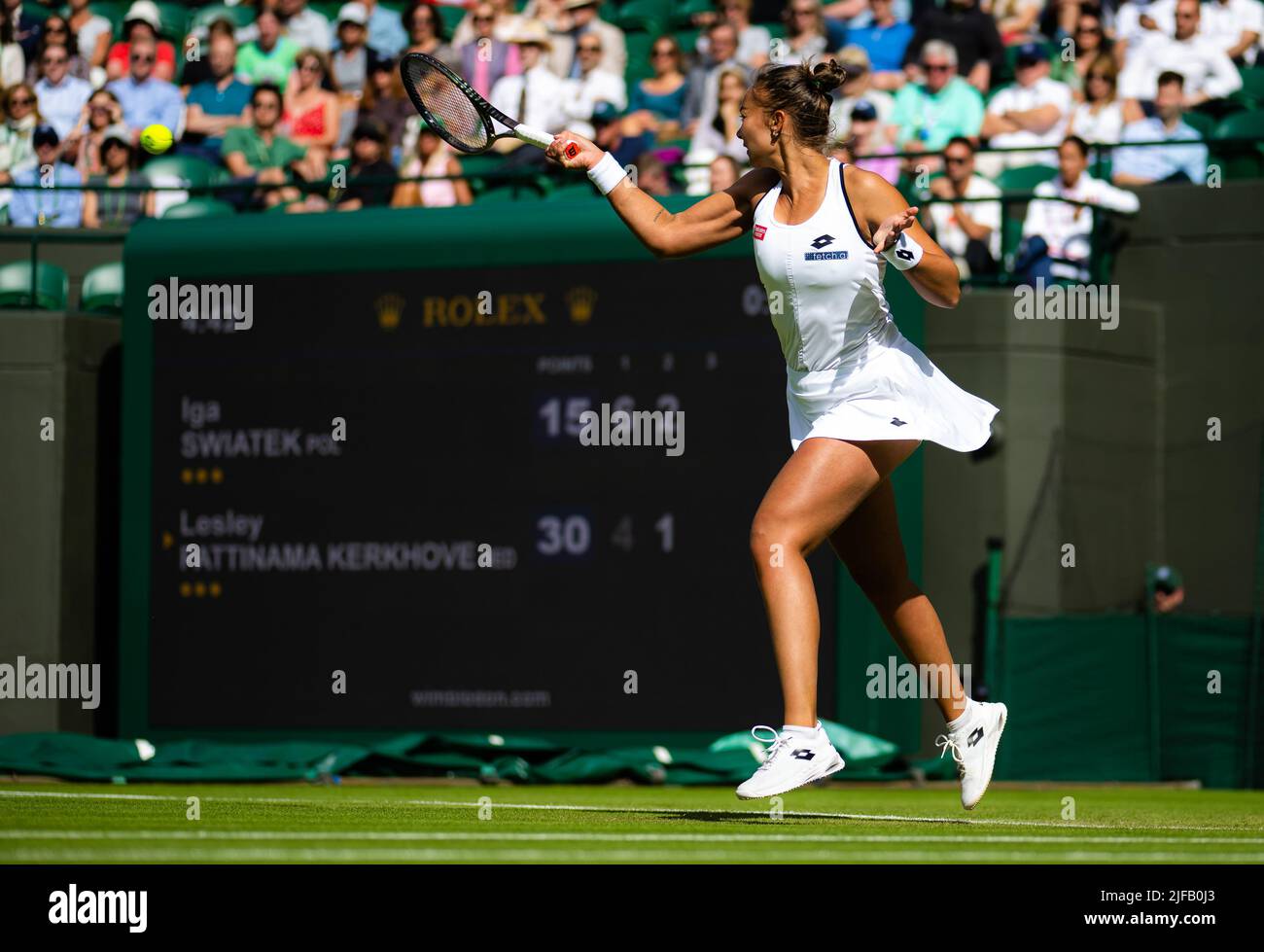 Un Si Grand Soleil 30 Juin 2022 Lesley Pattinama Kerkhove, des pays-Bas, en action contre IGA Swiatek