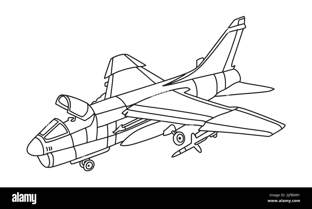 Avion dessin dessin dessin dessin dessin dessin au trait d'art vectoriel pour livre de coloriage. Dessin d'avion de dessin animé pour livre de coloriage pour les enfants et les enfants. Dessin d'art d'esquisse Illustration de Vecteur