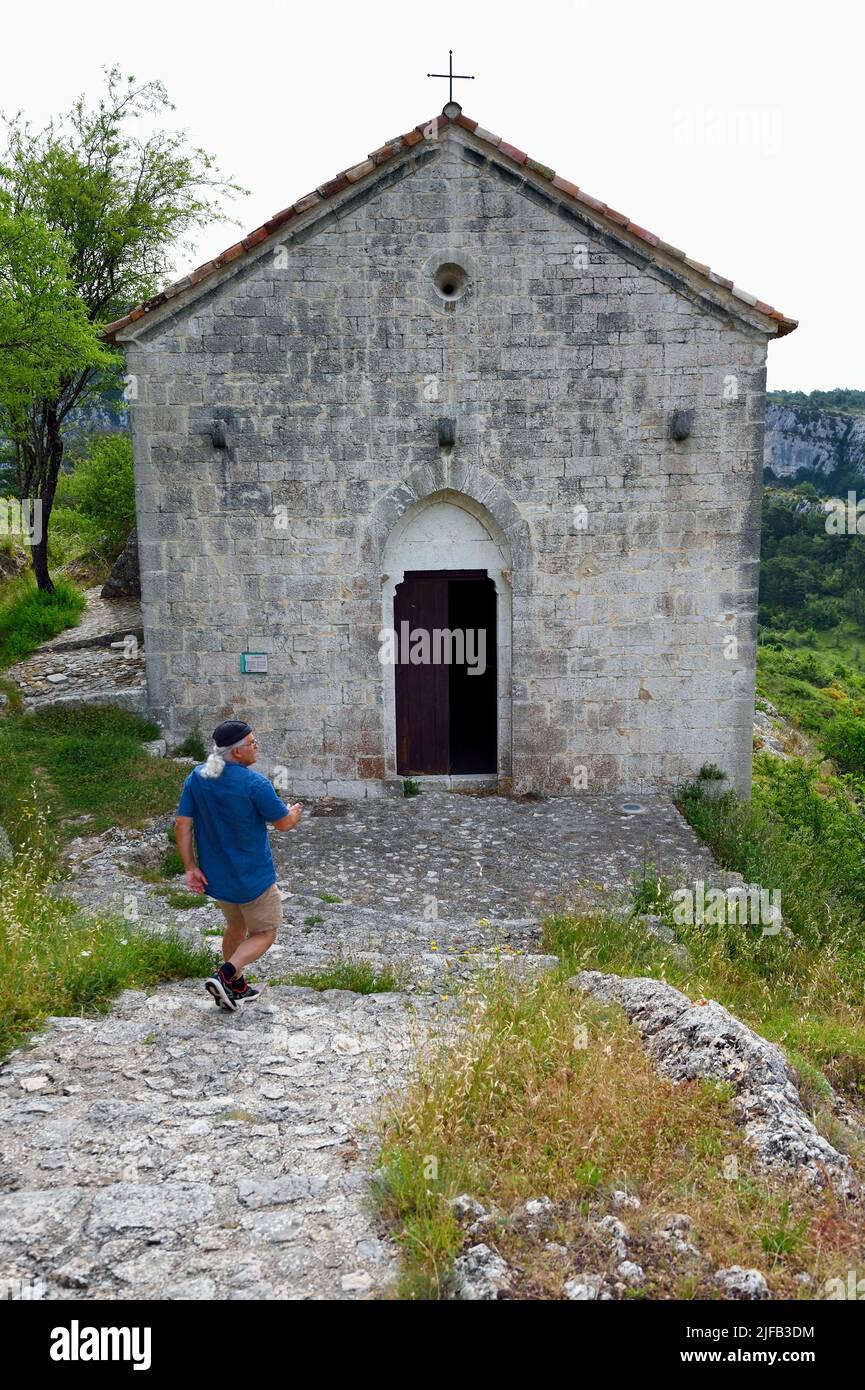 France, Var, Dracenie, Comps sur Artuby, chapelle Saint-Jean-Baptiste Banque D'Images France, Var, Dracenie, Comps sur Artuby, chapelle Saint-Jean-Baptiste Banque D'Images