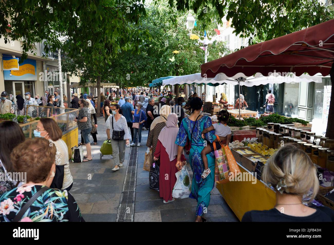 La France, Var, Toulon, marché sur le Cours Lafayette Banque D'Images