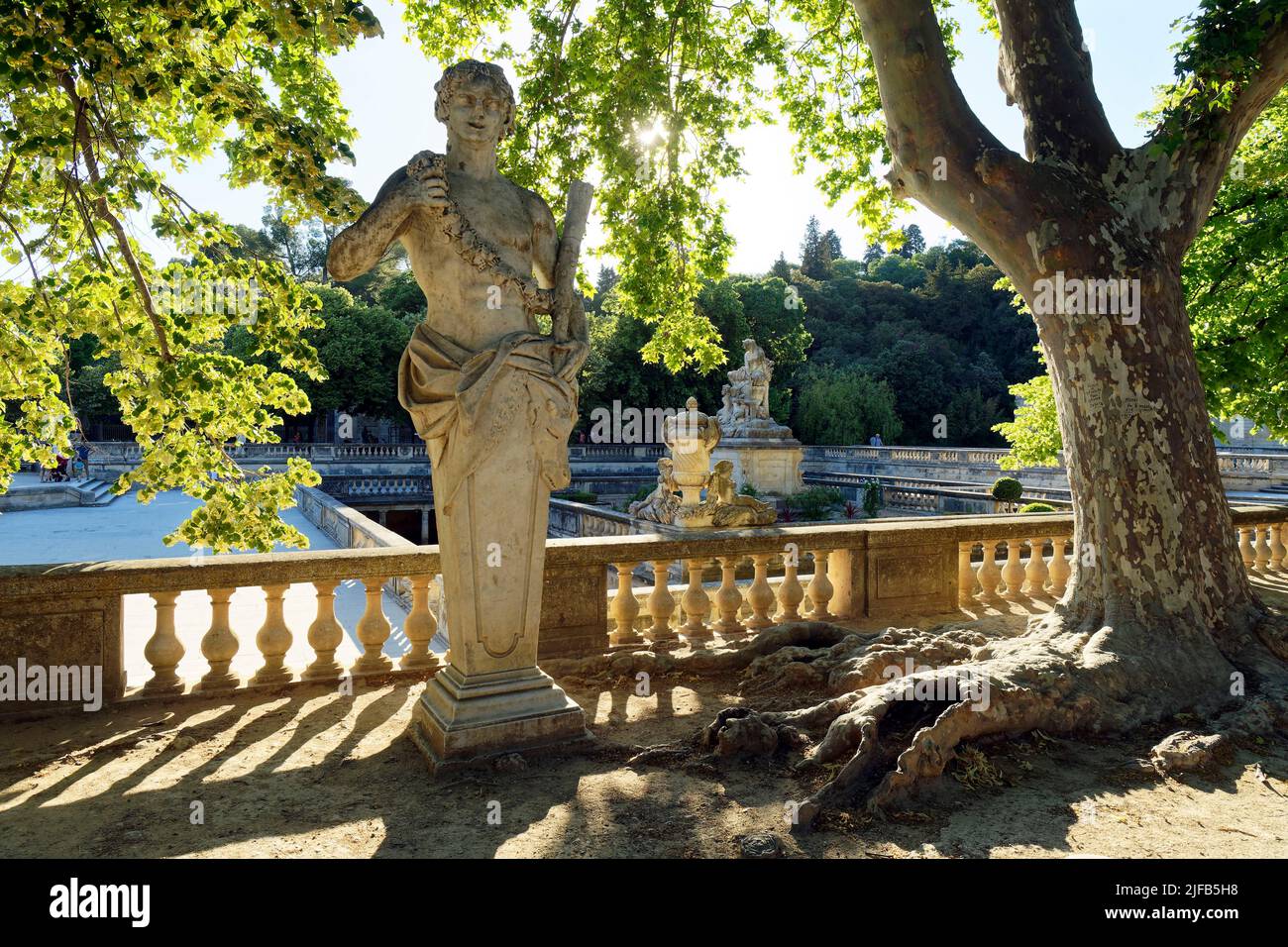 La France, Gard, Nîmes, Jardins de la Fontaine (jardins de la fontaine) Banque D'Images