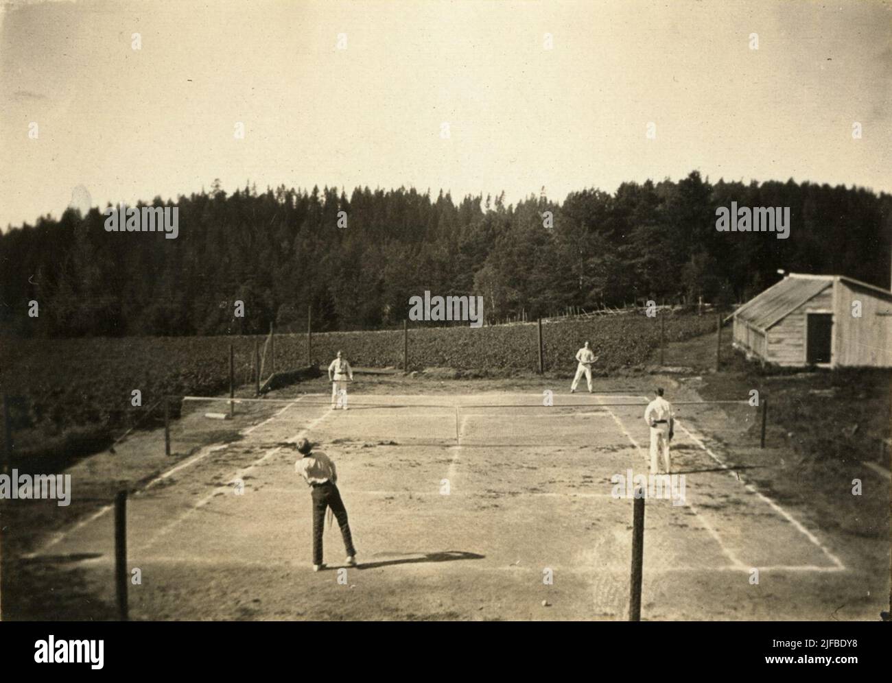 Jeu de tennis à Korsnäs, Grödinge. Banque D'Images