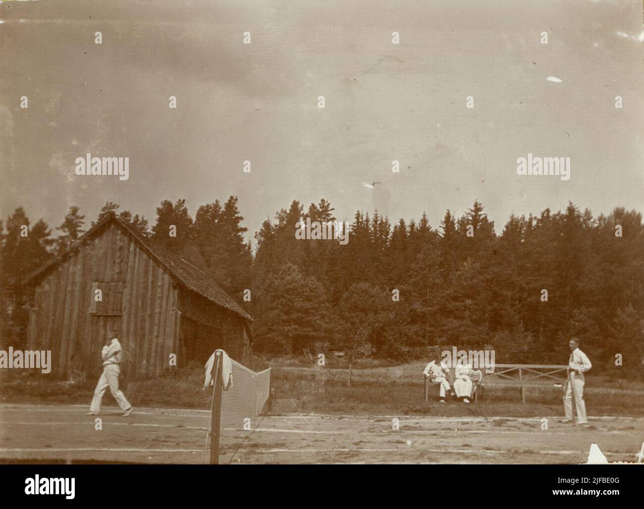 Jeu de tennis à Korsnäs, Grödinge. Banque D'Images