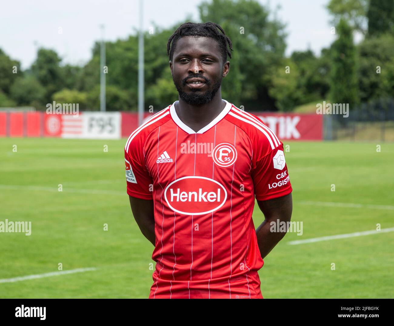 football, 2. Bundesliga, 2022/2023, Fortuna Duesseldorf, Merkur Spiel Arena, Media Day, Présentation de l'équipe pour la nouvelle saison de jeu, photo de presse, Nana Ampomah Banque D'Images