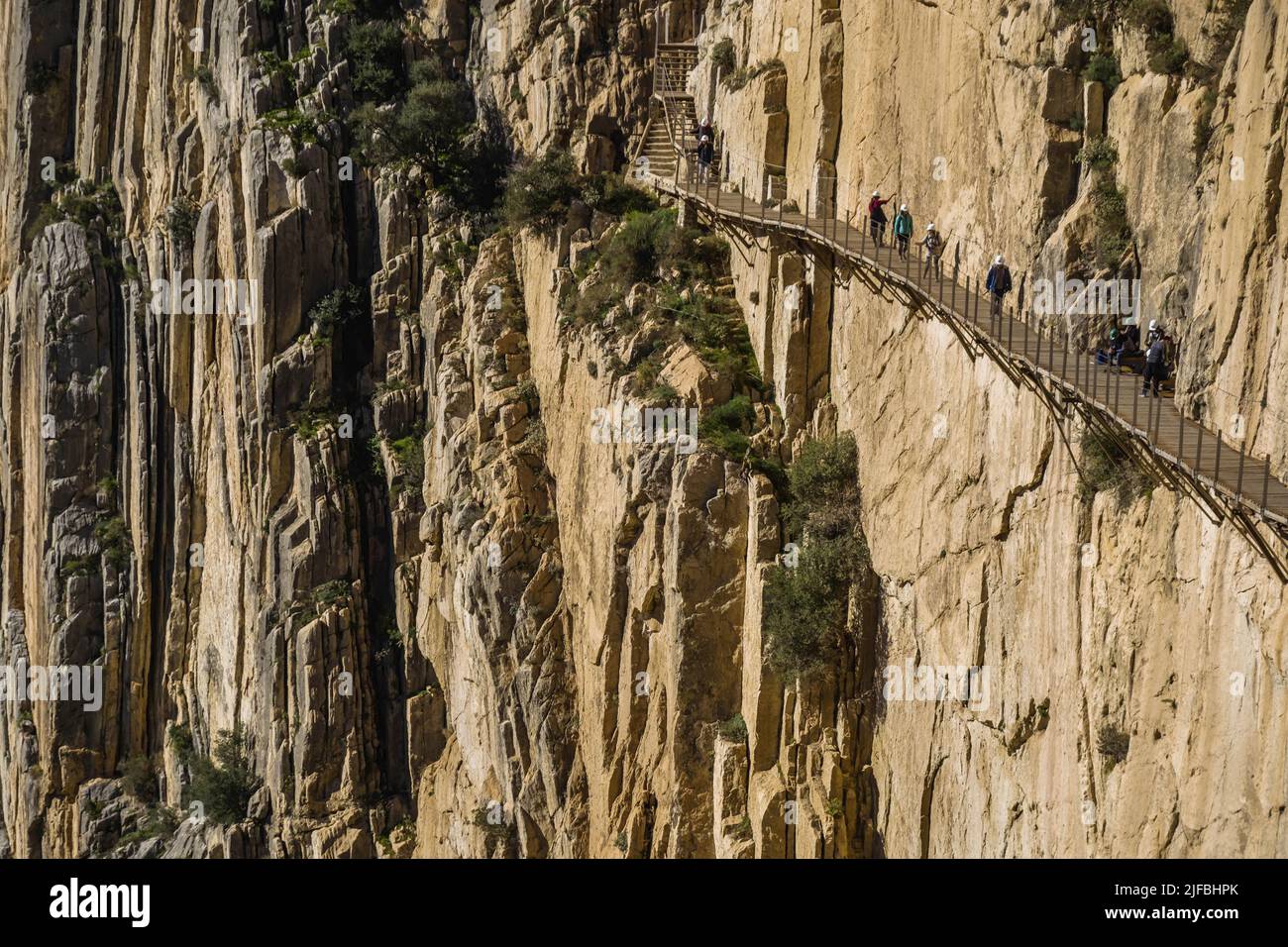 Espagne, Andalousie, Malaga, El Chorro, canyon de Gaitanejo, Vertigo Trail de Caminito del Rey Banque D'Images