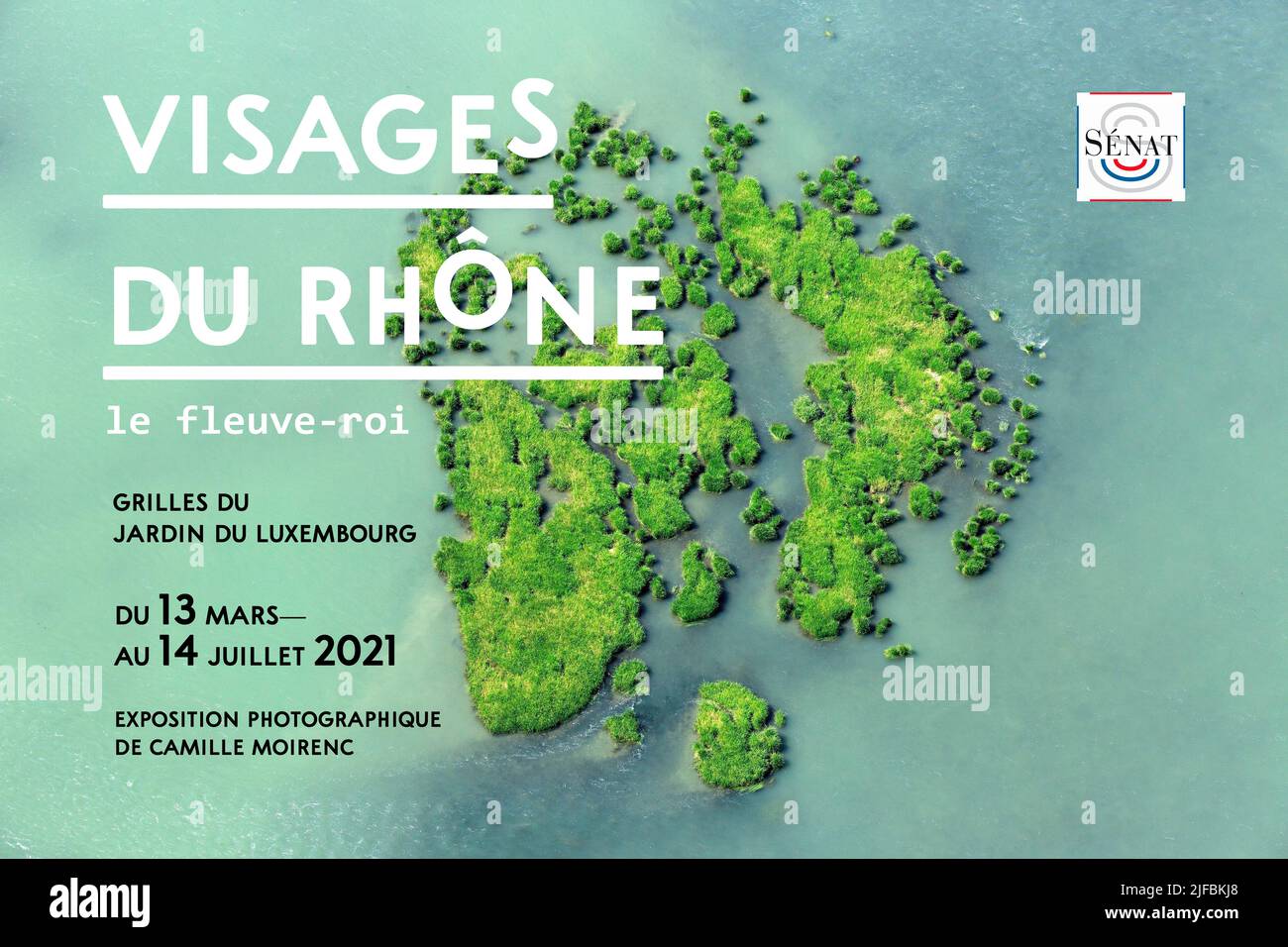 Exposition visages du Rhône par Camille MOIRENC aux portes du Palais du Luxembourg, Paris Banque D'Images