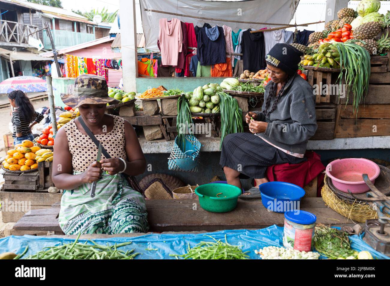 Madagascar, région d'Alaotra-Mangoro, le marché d'Andasibé Banque D'Images