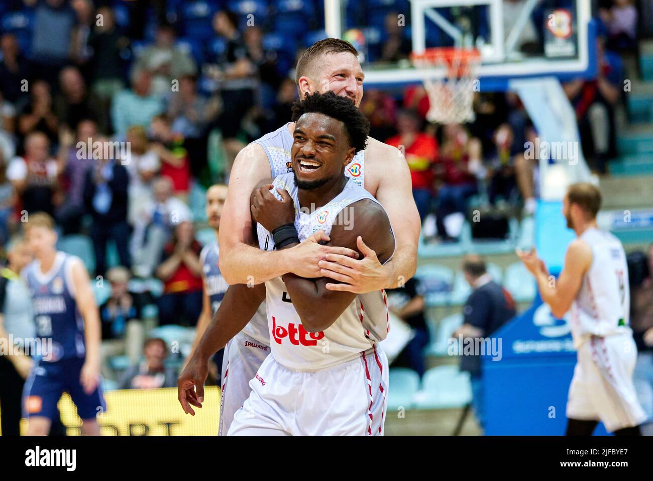 Retin OBASOHAN (32) de Belgique pendant la coupe du monde de basket-ball FIBA 2023 qualificatifs, 1st rond Groupe A, entre la Belgique et la Slovaquie sur 30 juin 2022 à l'arène Mons à Mons, Belgique - photo Ann-Dee Lamour / CDP MEDIA / DPPI Banque D'Images