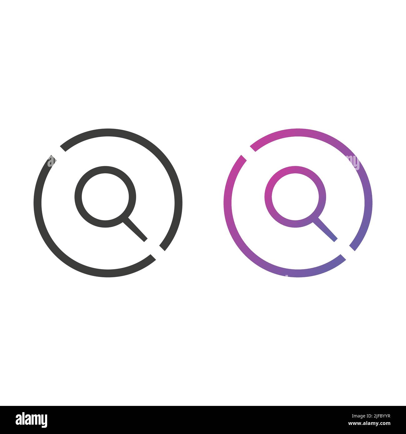 Bouton de l'icône de recherche, en couleur unie et en dégradé Illustration de Vecteur
