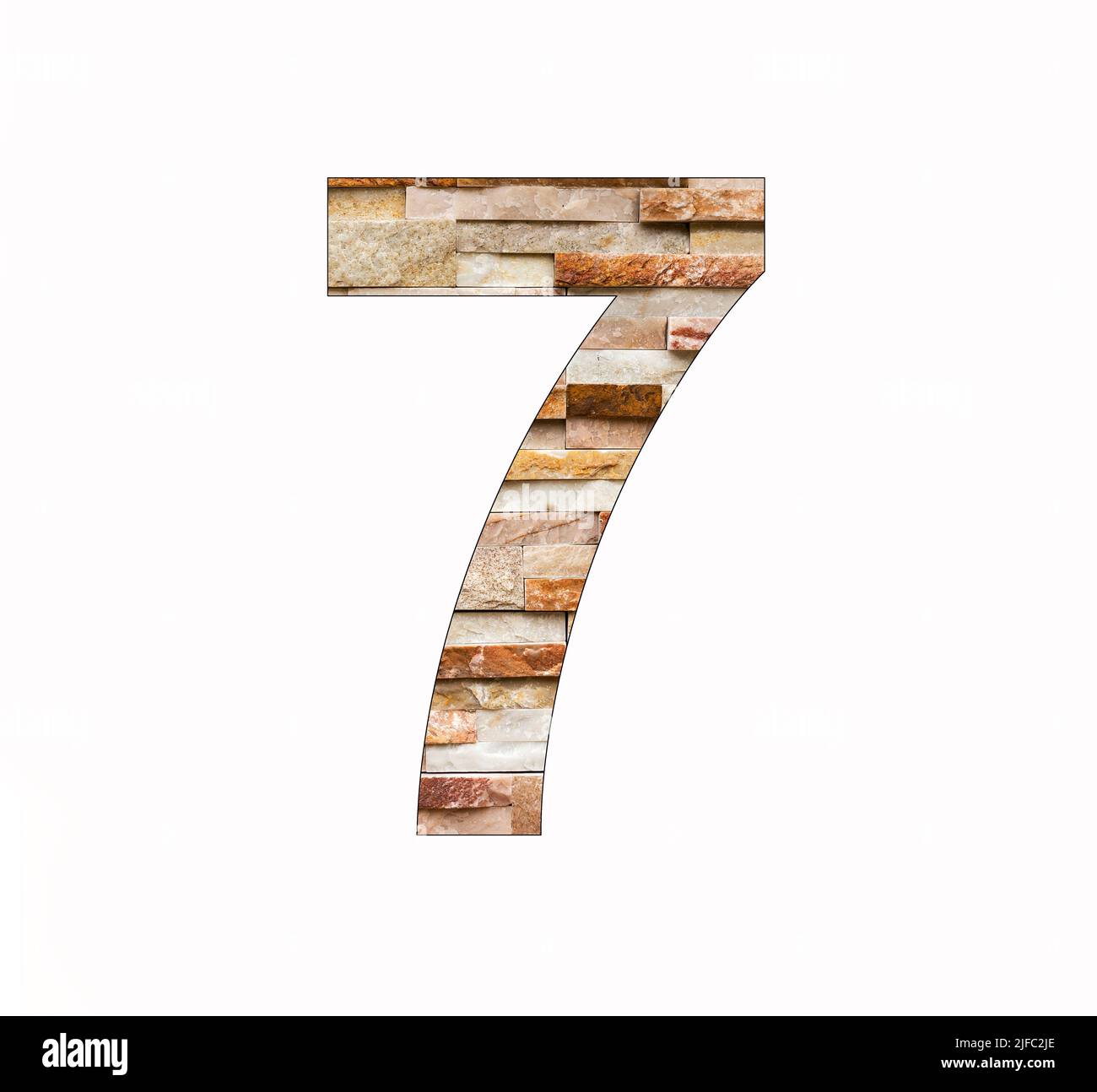 Numéro 7 sur fond de bloc de marbre Banque D'Images